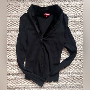 STAUD Black Cardigan Sweater